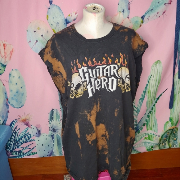 Mens • Unisex • Guitar Hero Cut Off Muscle Tank Top XL - Picture 6 of 10